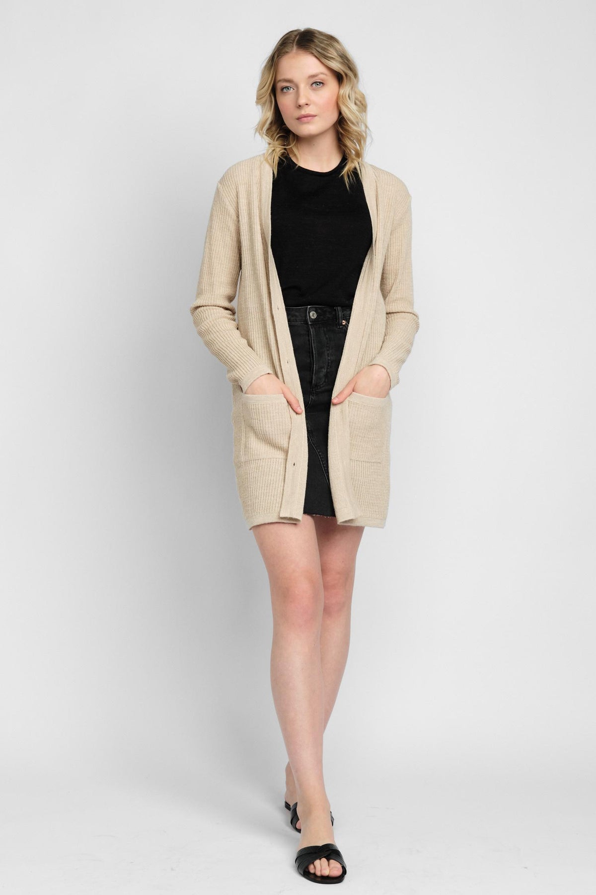 Rain-neuletakki, Beige, S, 2 LK, #7474