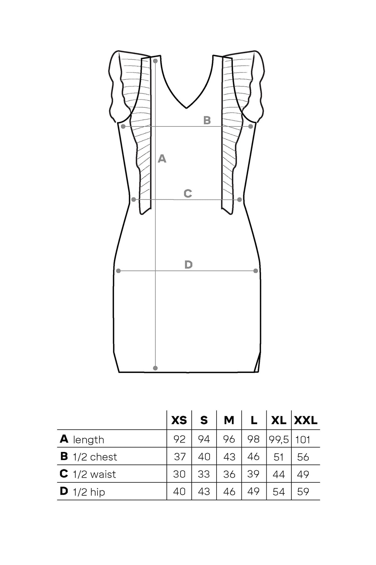 Frilly-neulemekko, Musta, L, 2 LK, #5821