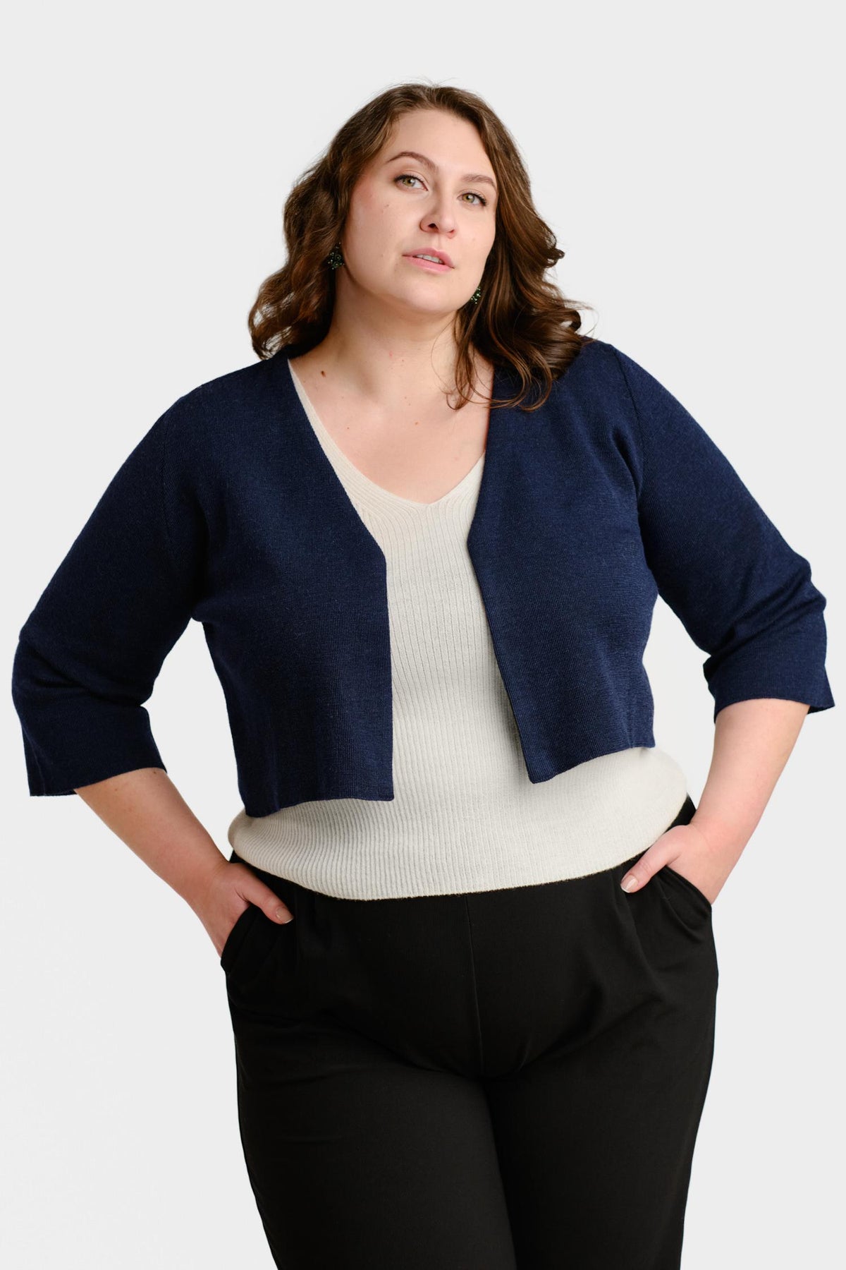 Haiku-neuletakki, Navy, M, 1 LK, #7411