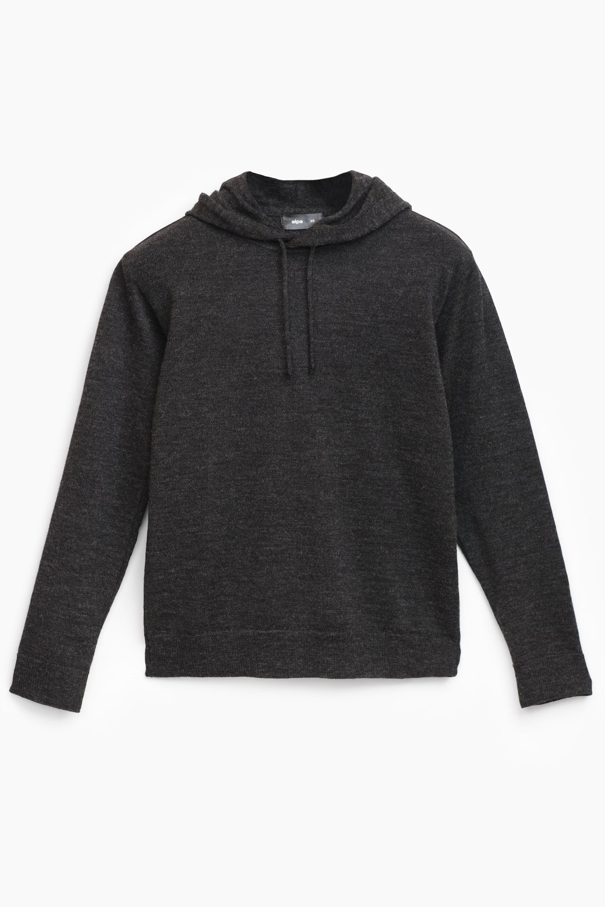 Hoodie-neulehuppari, hiilenharmaa