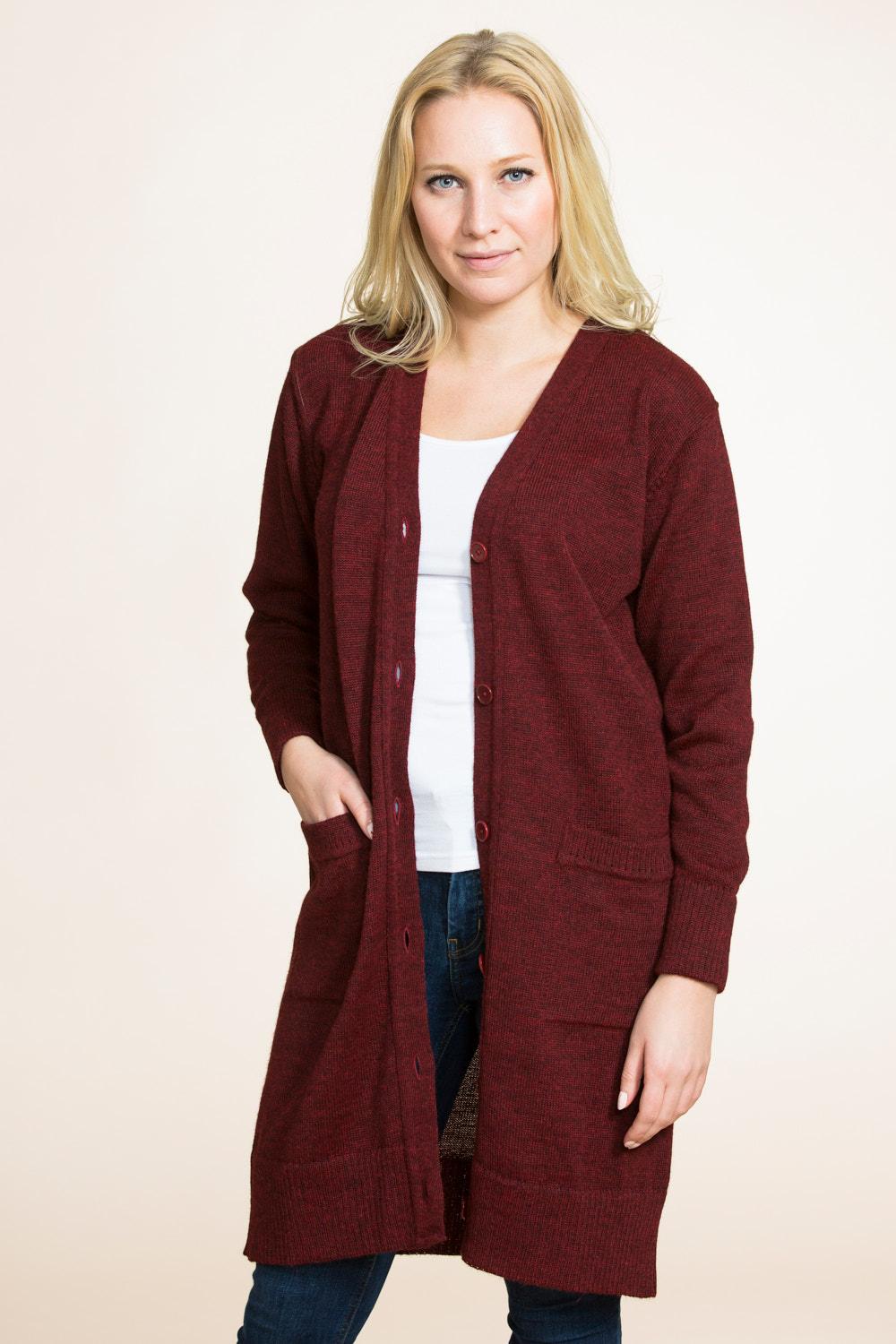Cuddle-neuletakki, Burgundi, XS, 1 LK, #6962