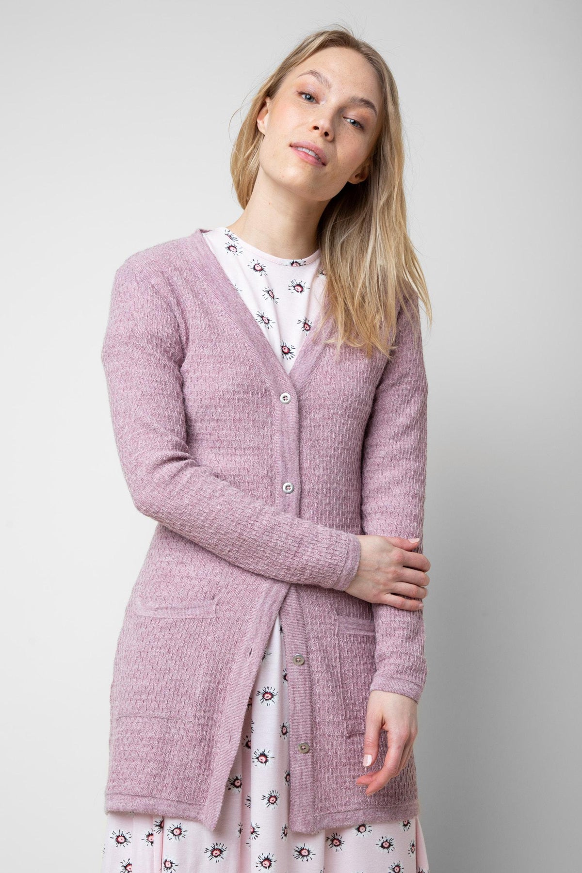 Drizzle-neuletakki, Roosa, XS, 1 LK, #6723