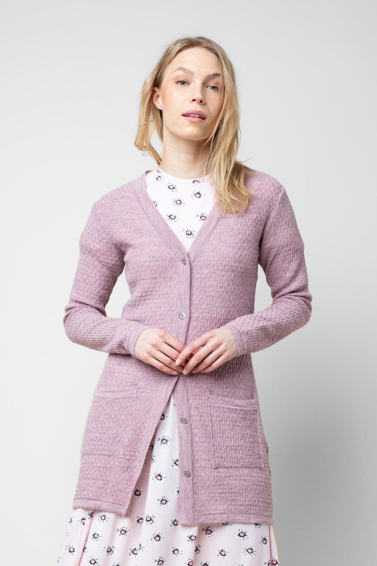 Drizzle-neuletakki, Roosa, XS, 1 LK, #6723