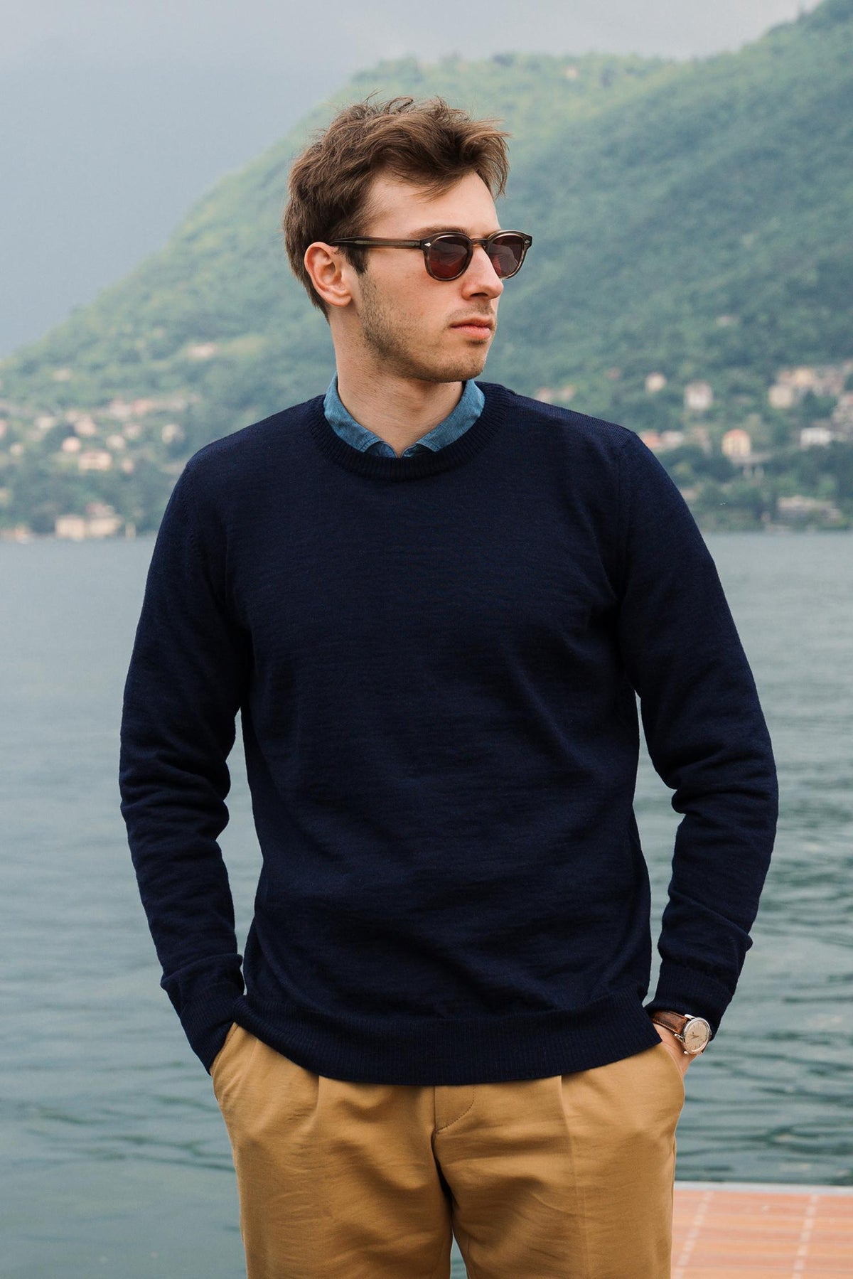Element-neule, navy