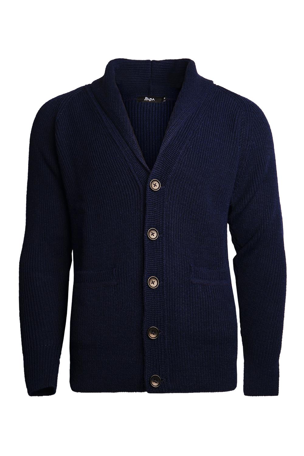 Shawl collar-shaalineule, Tummansininen, M, 1 LK, #6757