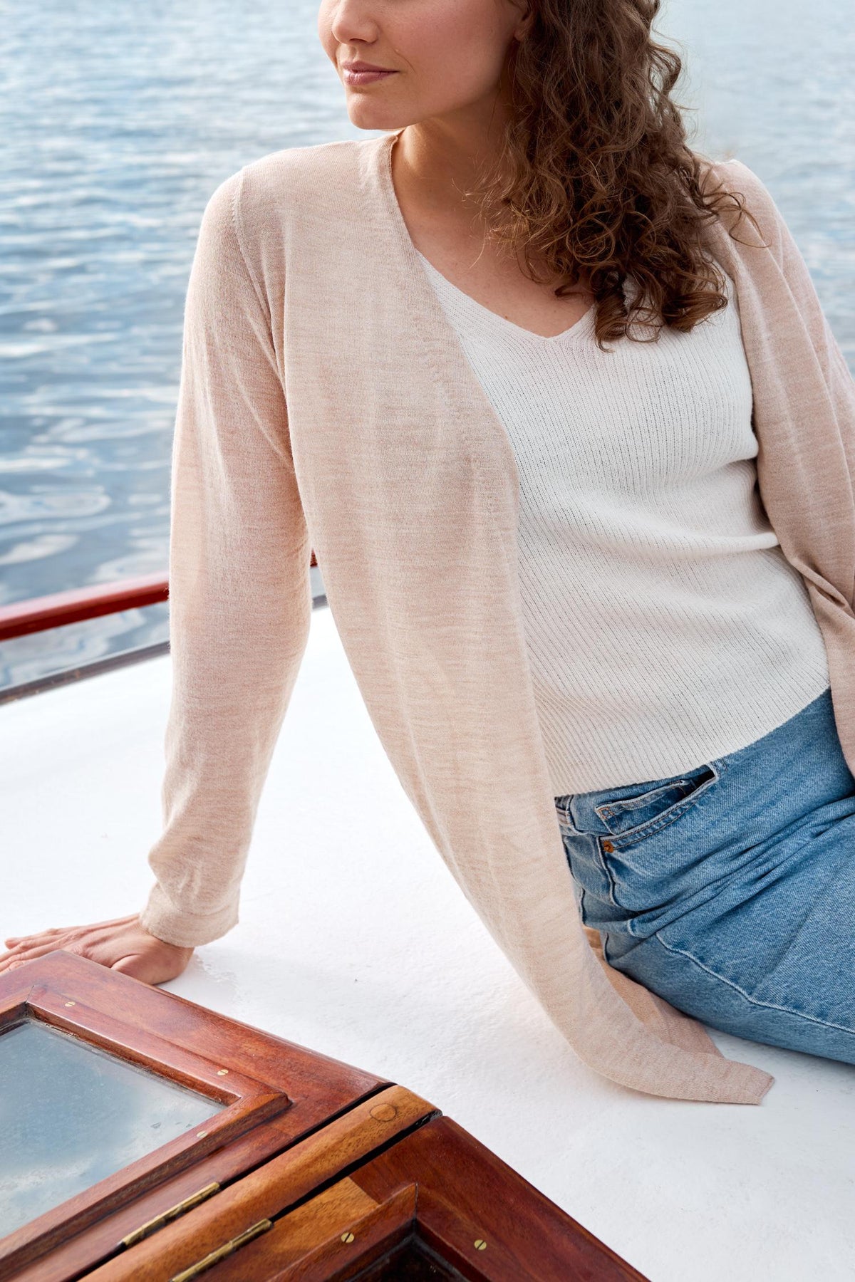 Breeze- ohut neuletakki, beige