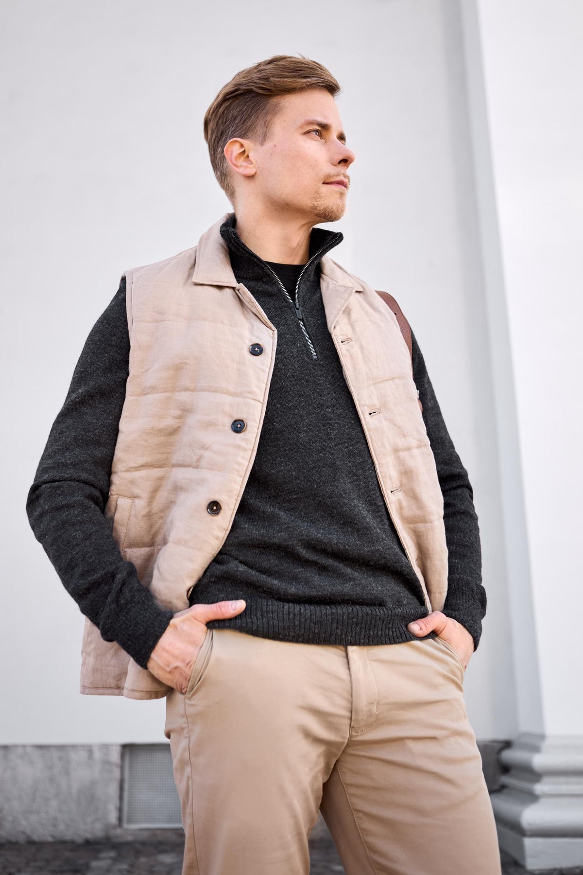 Half Zip-neulepusero, Hiilenharmaa, XXL, 1 LK, #7297