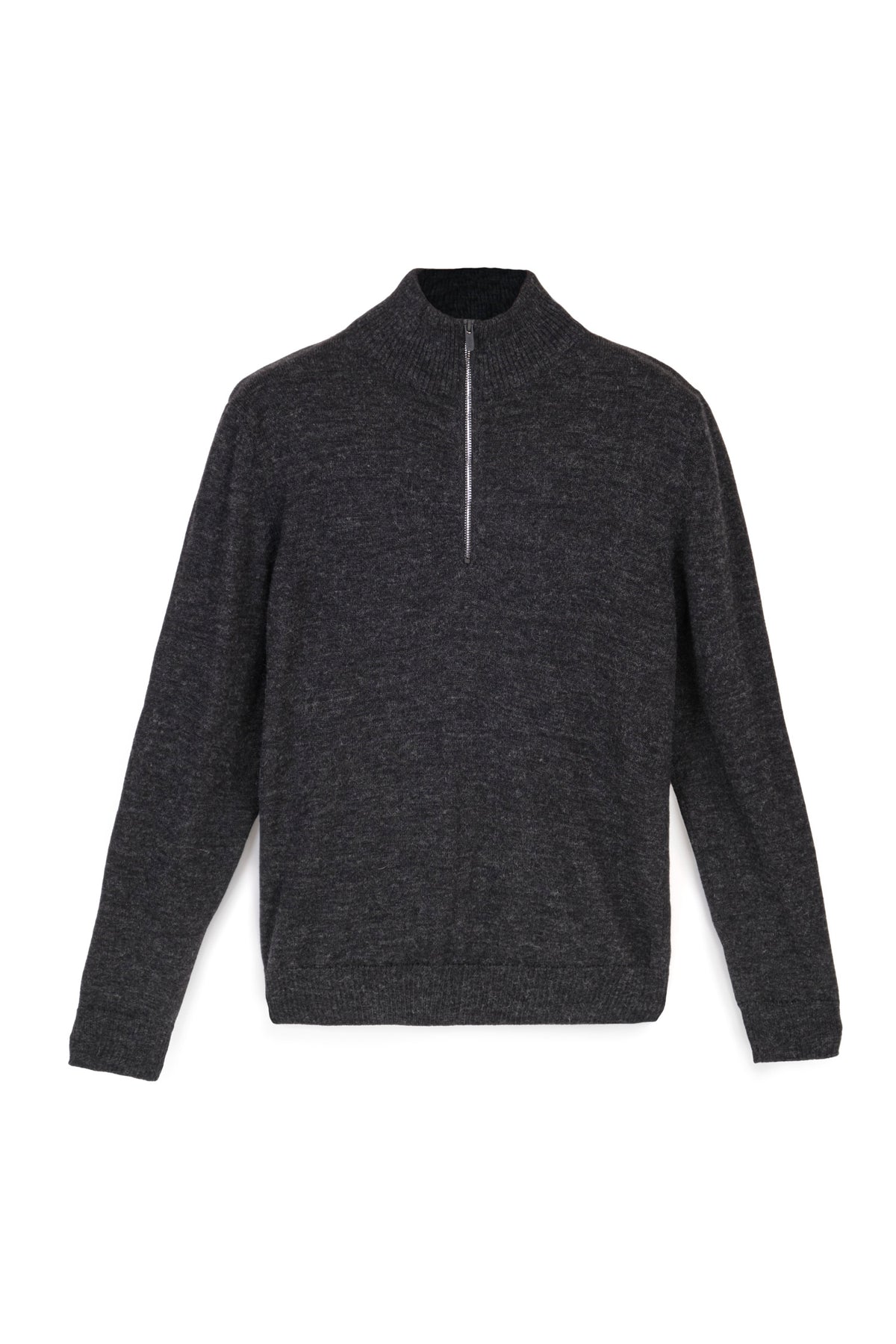 Half Zip -neulepusero, hiilenharmaa