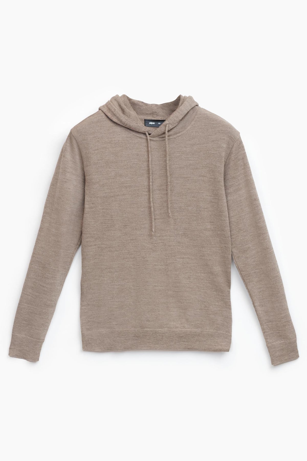 Hoodie-neulehuppari, tumma greige