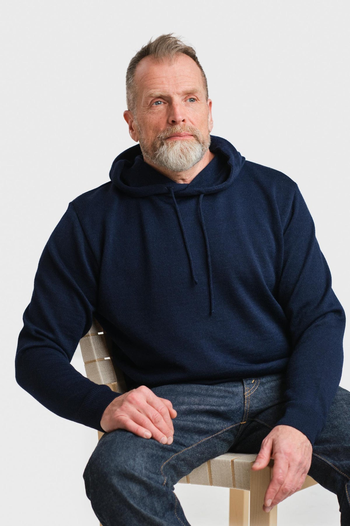 Hoodie-alpakkahuppari, navy