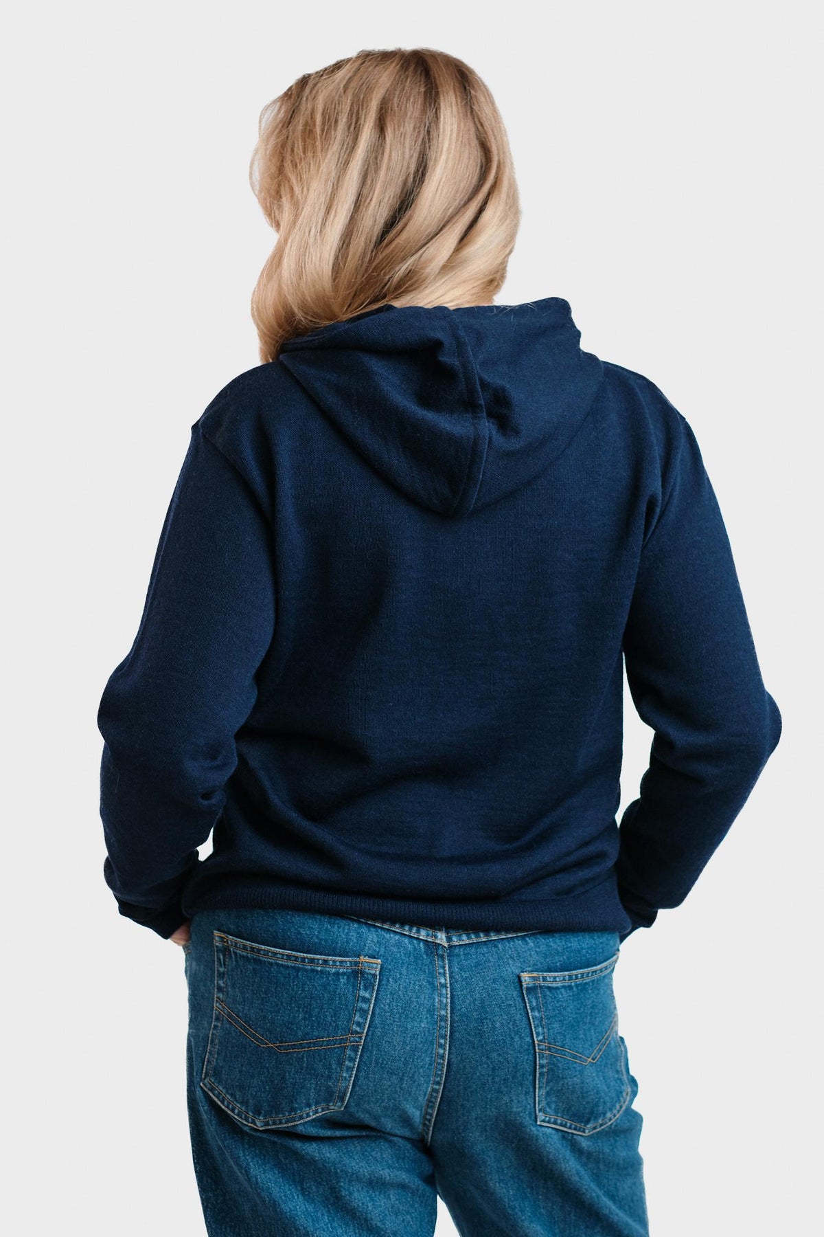 Hoodie-neulehuppari, navy