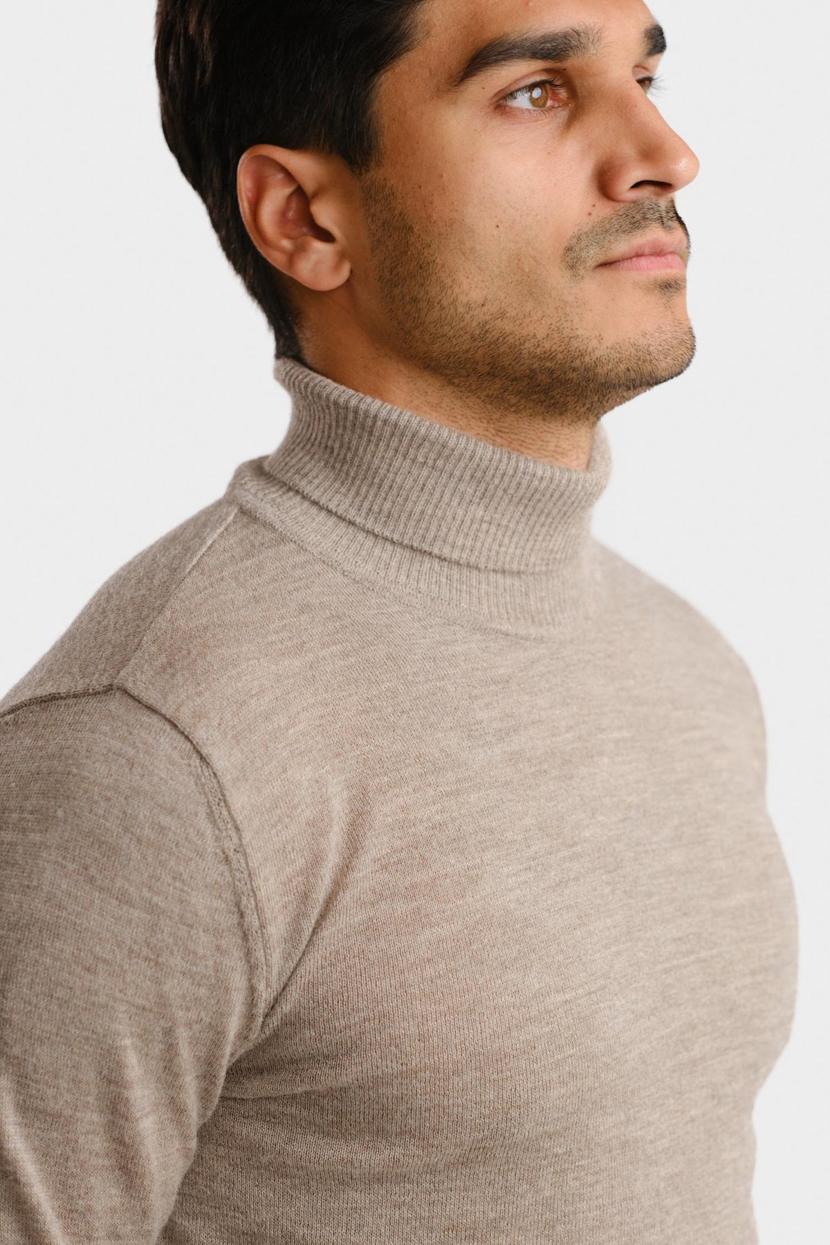Roll neck-pooloneule, Greige, S, 2 LK, #7580