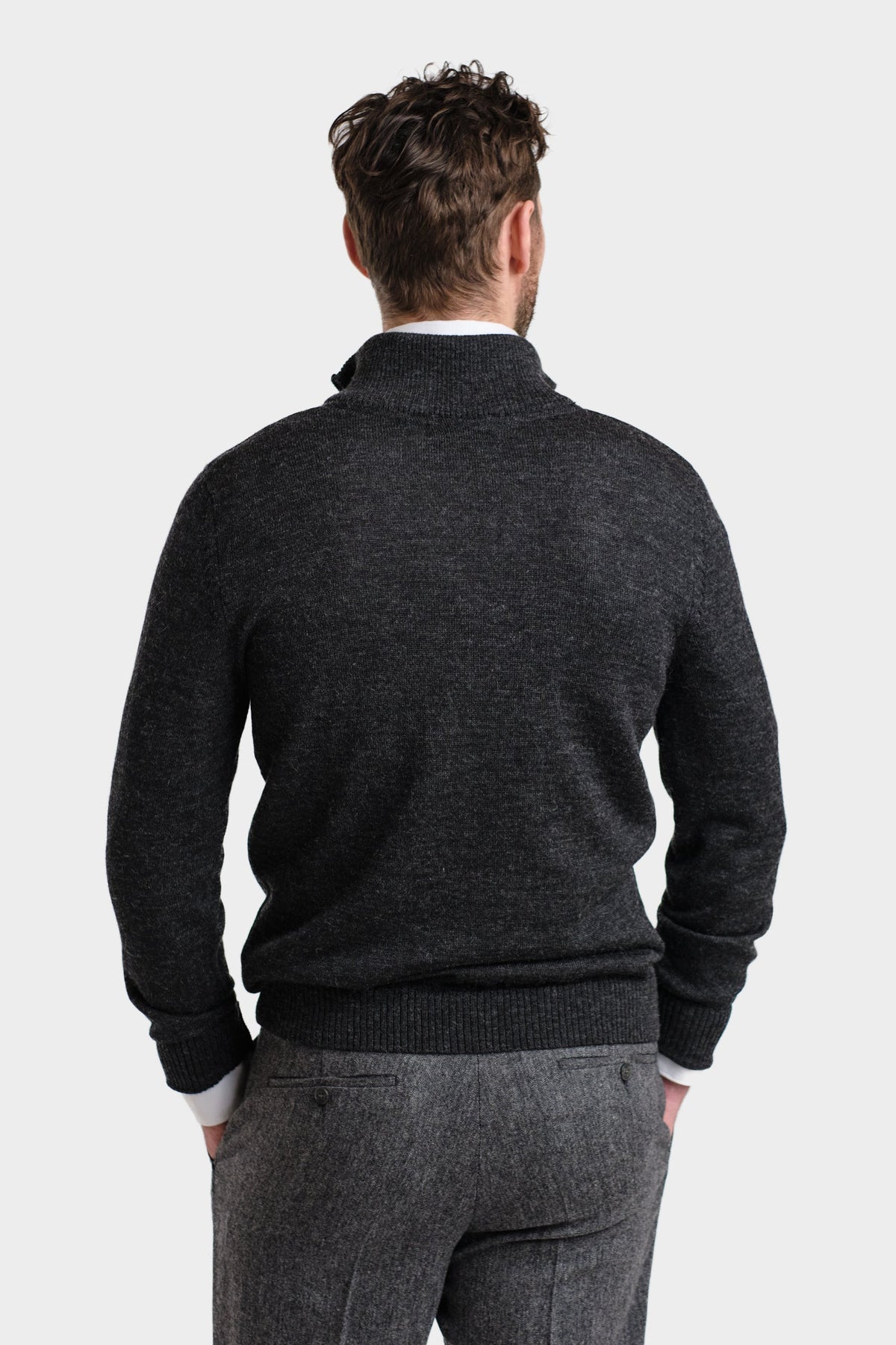 Half Zip-neulepusero, Hiilenharmaa, XXL, 1 LK, #7297