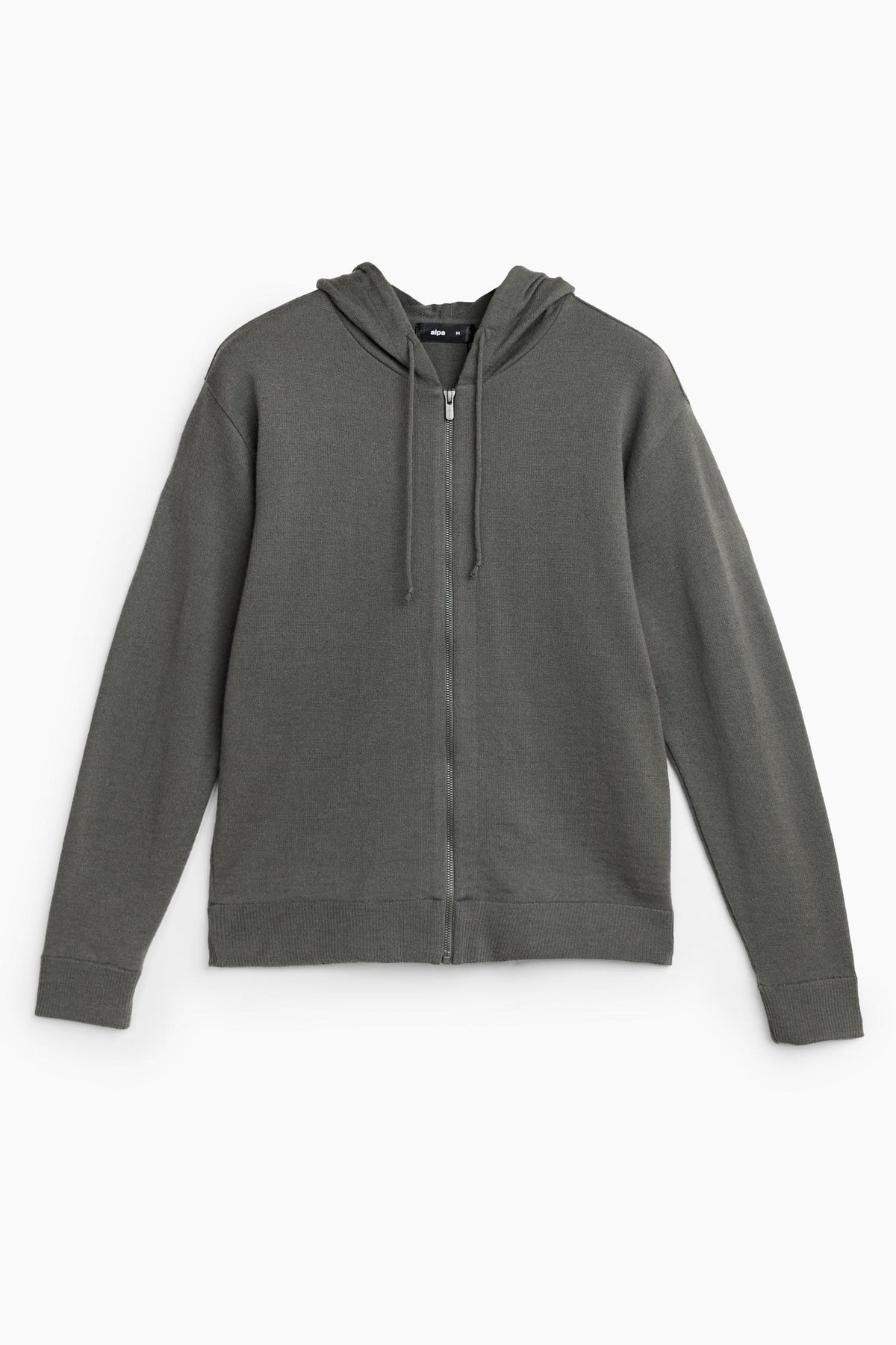Hoodie Zip alpakkahuppari, sypressi