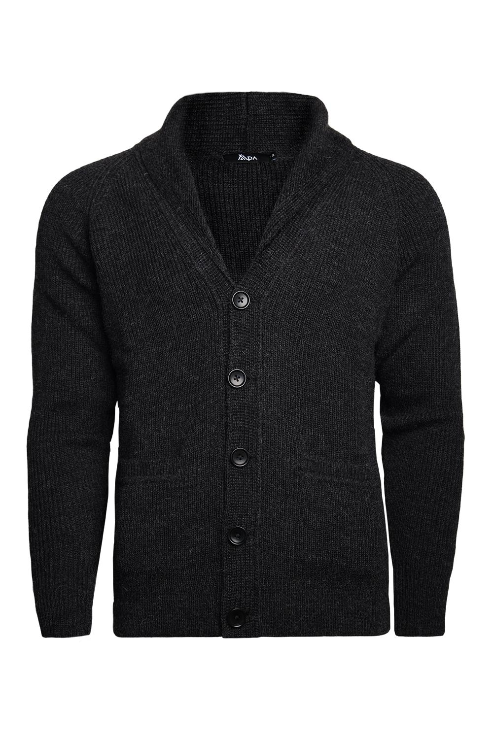 Shawl Collar-shaalineule, Hiilenharmaa, XXL, 1 LK, #7113