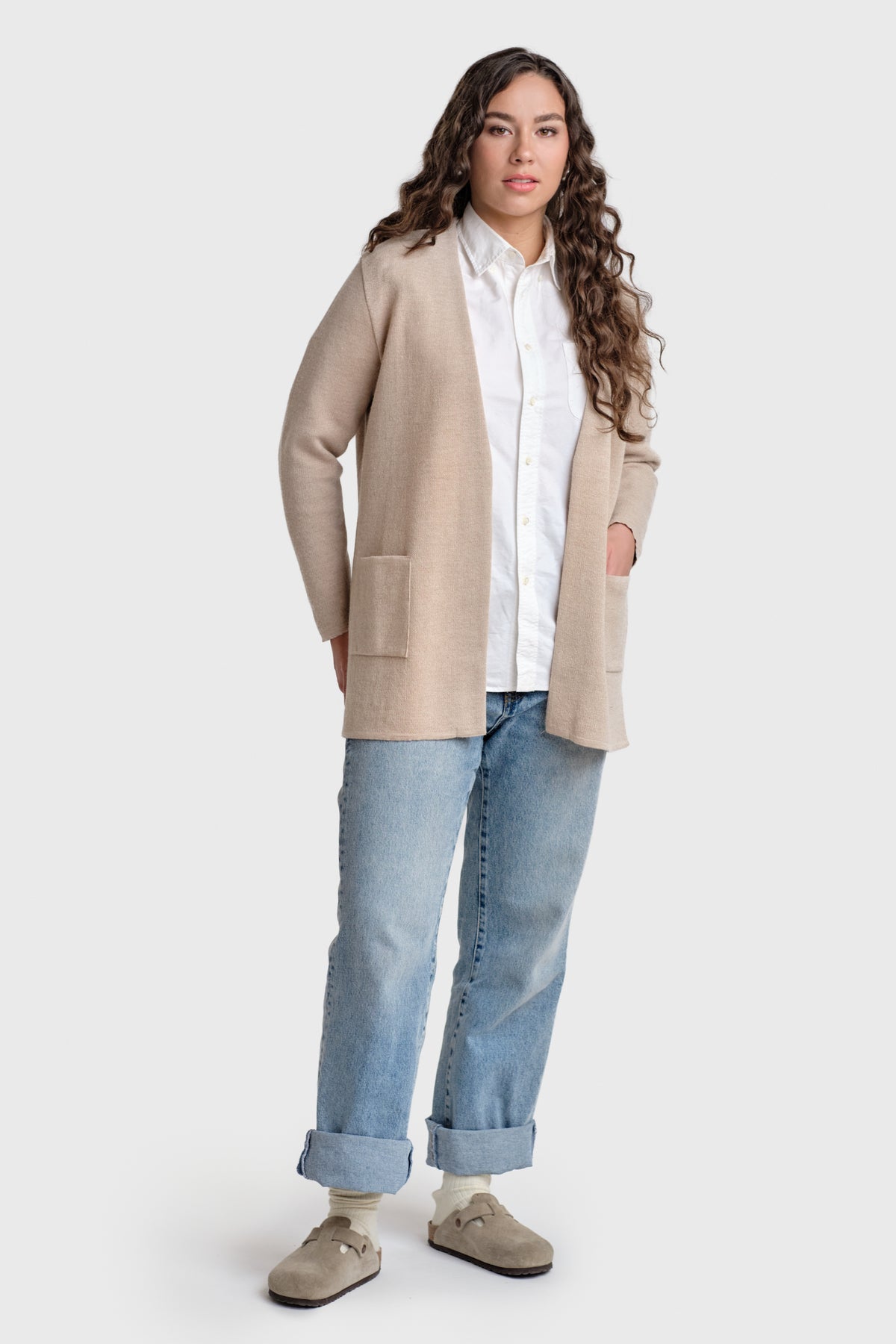 Woods-neuletakki, Beige, M, 1 LK, #7694